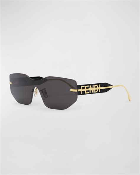 fendi logo metal shield sunglasses|authentic fendi sunglasses.